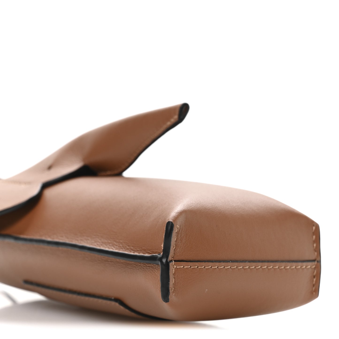 Calfskin Elephant Pouch Crossbody Bag Tan