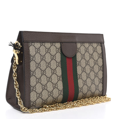 Gucci GG Supreme Monogram Web Small Ophidia Chain Shoulder Bag Brown 3 of 9