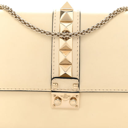 Valentino Garavani Vitello Medium Glam Lock Rockstud Flap Light Ivory 7 of 11