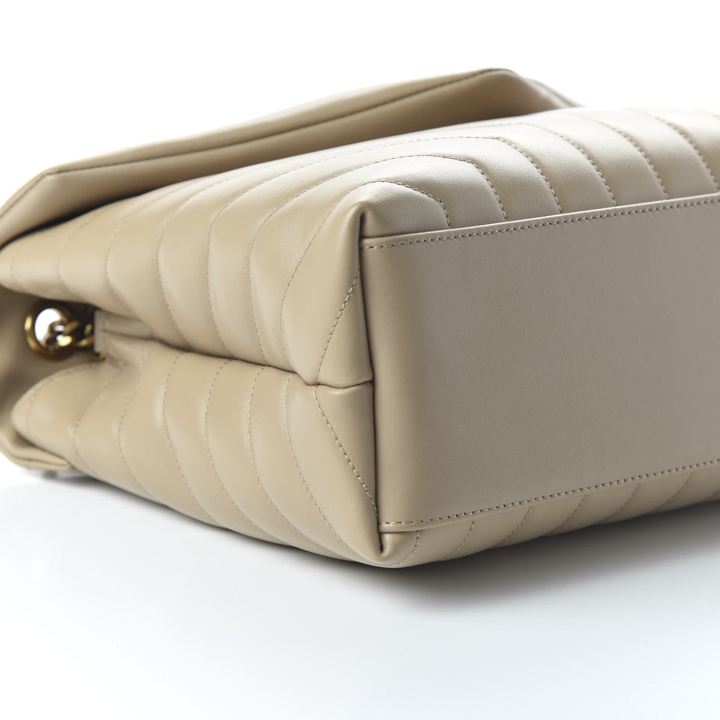 Calfskin Y Quilted Monogram Medium Loulou Chain Satchel Dark Beige
