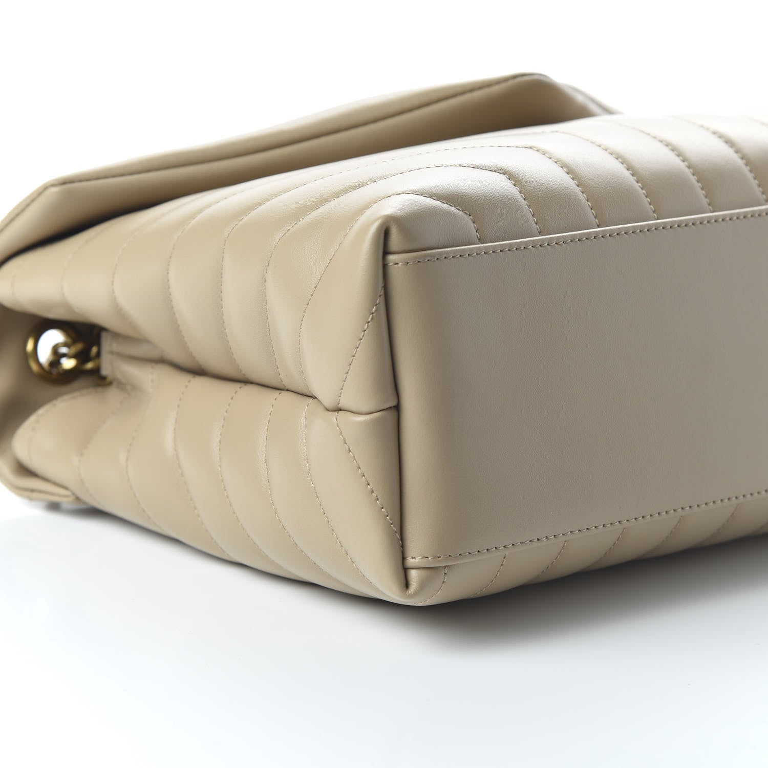 Saint Laurent Calfskin Y Quilted Monogram Medium Loulou Chain Satchel Dark Beige 6 of 9