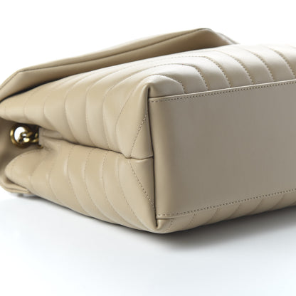 Saint Laurent Calfskin Y Quilted Monogram Medium Loulou Chain Satchel Dark Beige 6 of 9