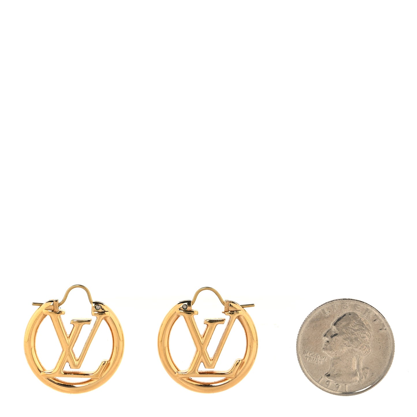 Metal Small Louise Hoop Earrings Gold