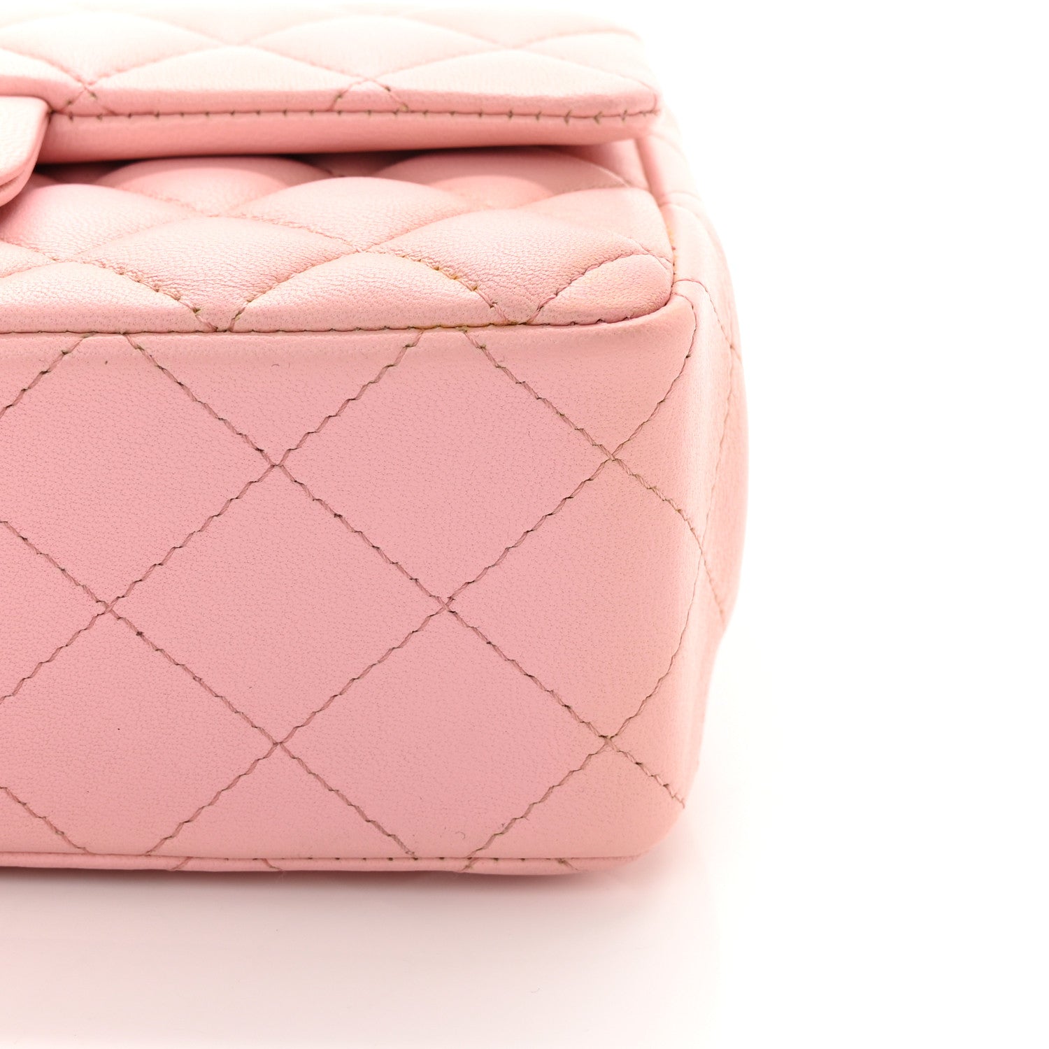 Chanel Lambskin Quilted Mini Rectangular Flap Pink 10 of 14