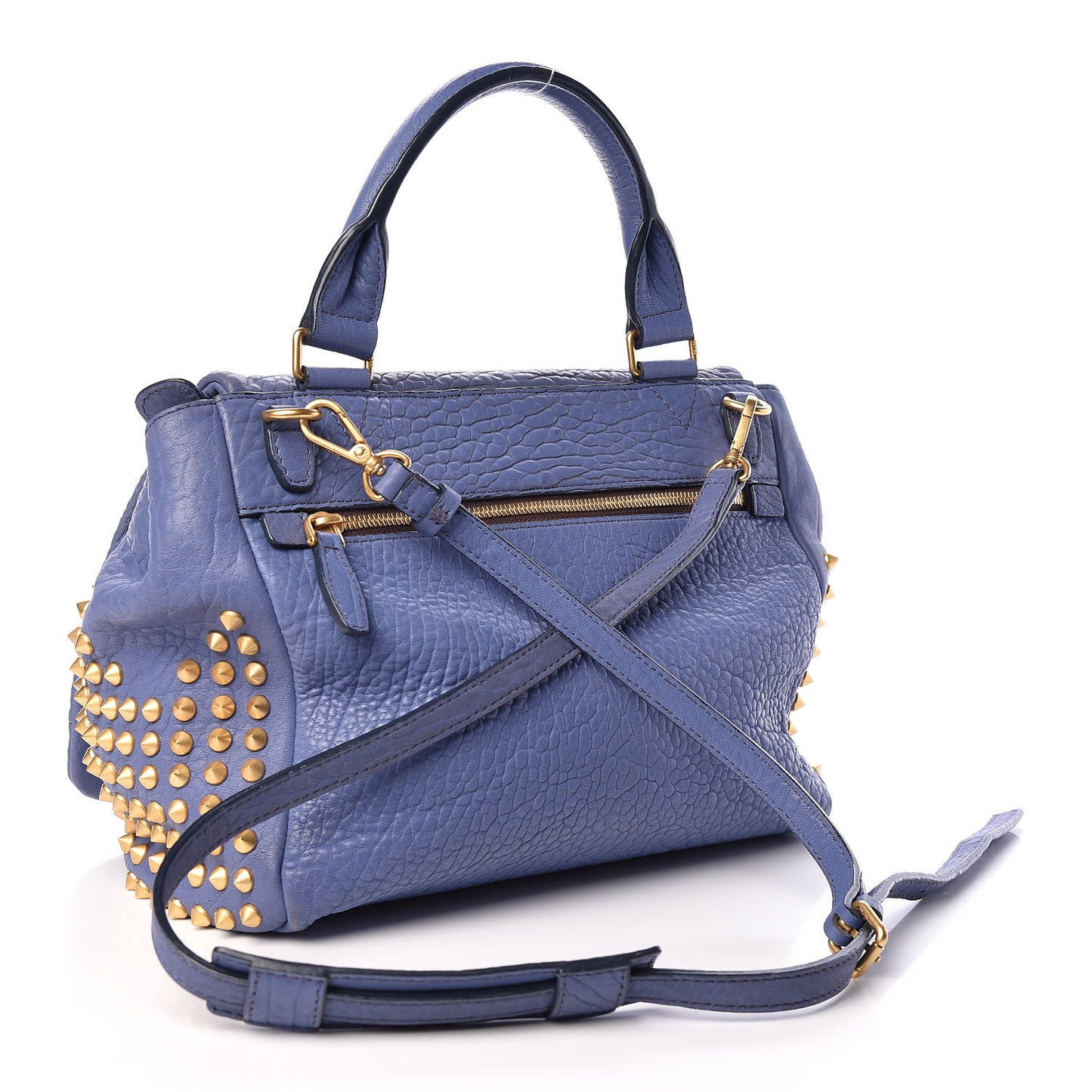 Lambskin Studded Keana Shoulder Bag Blue