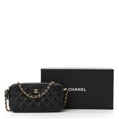 Chanel Lambskin Quilted Small Clutch With Chain Black 14 of 14
