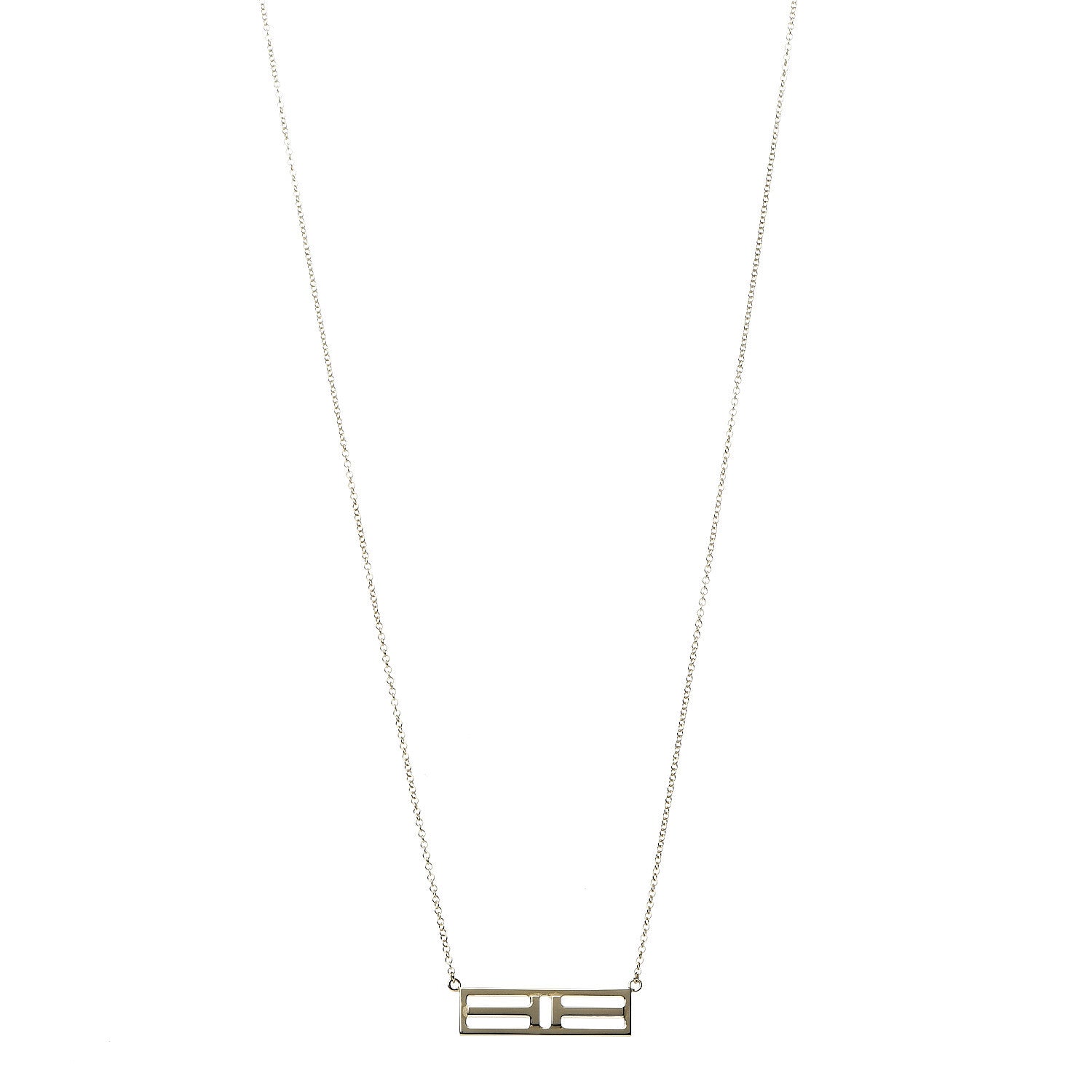 Tiffany 18K Yellow Gold Tiffany T Two Open Horizontal Bar Pendant Necklace 1 of 6