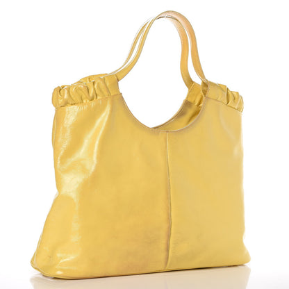 Saint Laurent Patent Belle de Jour Cabas Tote Yellow 3 of 16