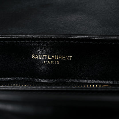 Saint Laurent Calfskin Y Quilted Monogram Toy Loulou Crossbody Bag Black 6 of 12