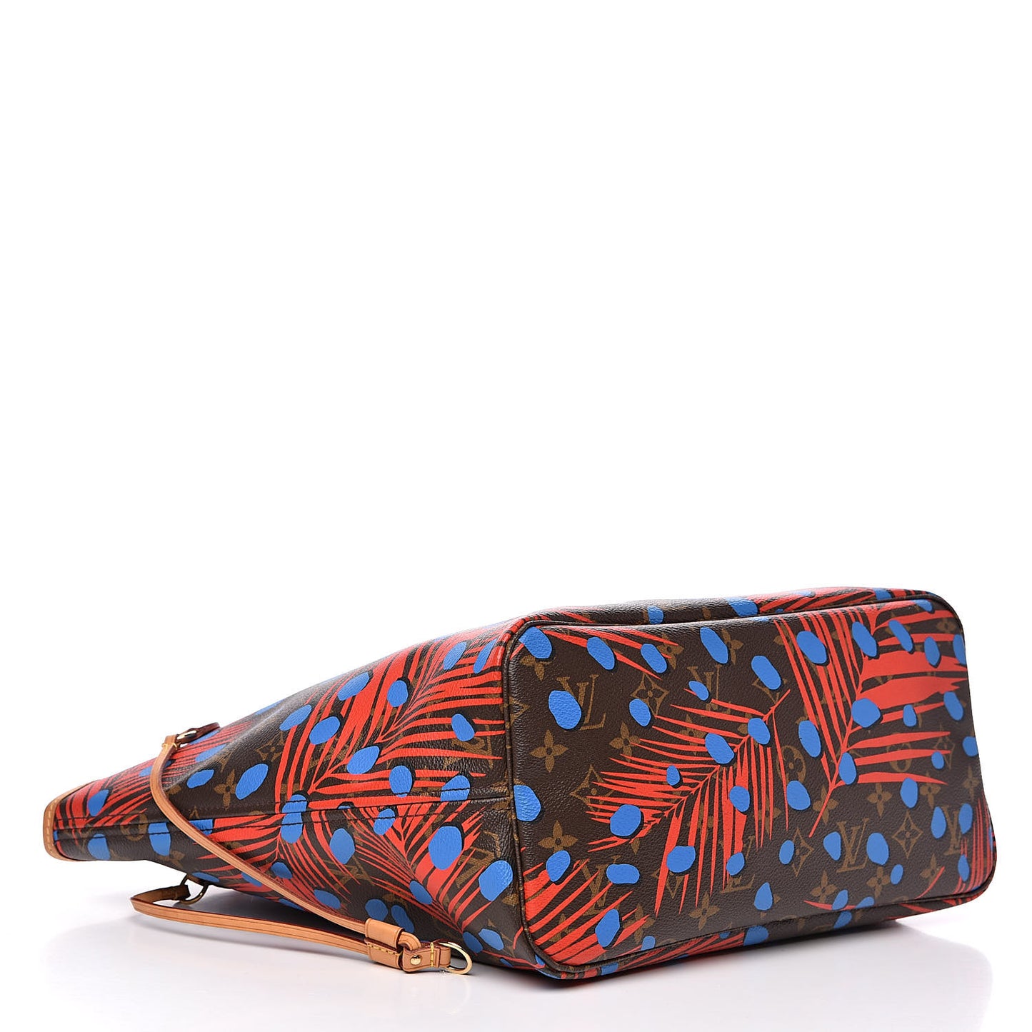 Monogram Jungle Dots Neo Neverfull MM Coquelicot Denim