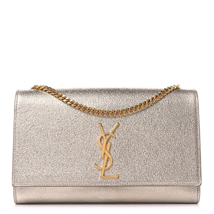 Saint Laurent Metallic Calfskin Medium Classic Monogram Kate Satchel Pale Gold 1 of 10
