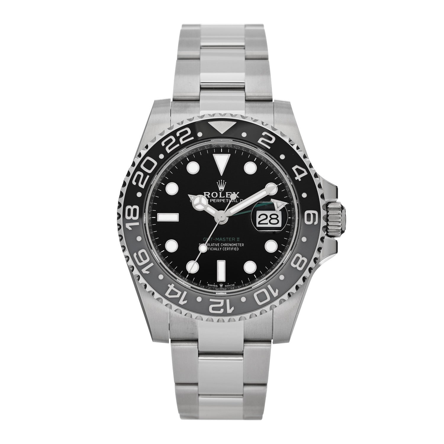 Rolex Stainless Steel 40mm Oyster Perpetual Date GMT Master II Bruce Wayne Watch Black 126710GRNR 1 of 5