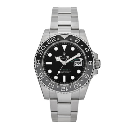 Rolex Stainless Steel 40mm Oyster Perpetual Date GMT Master II Bruce Wayne Watch Black 126710GRNR 1 of 5