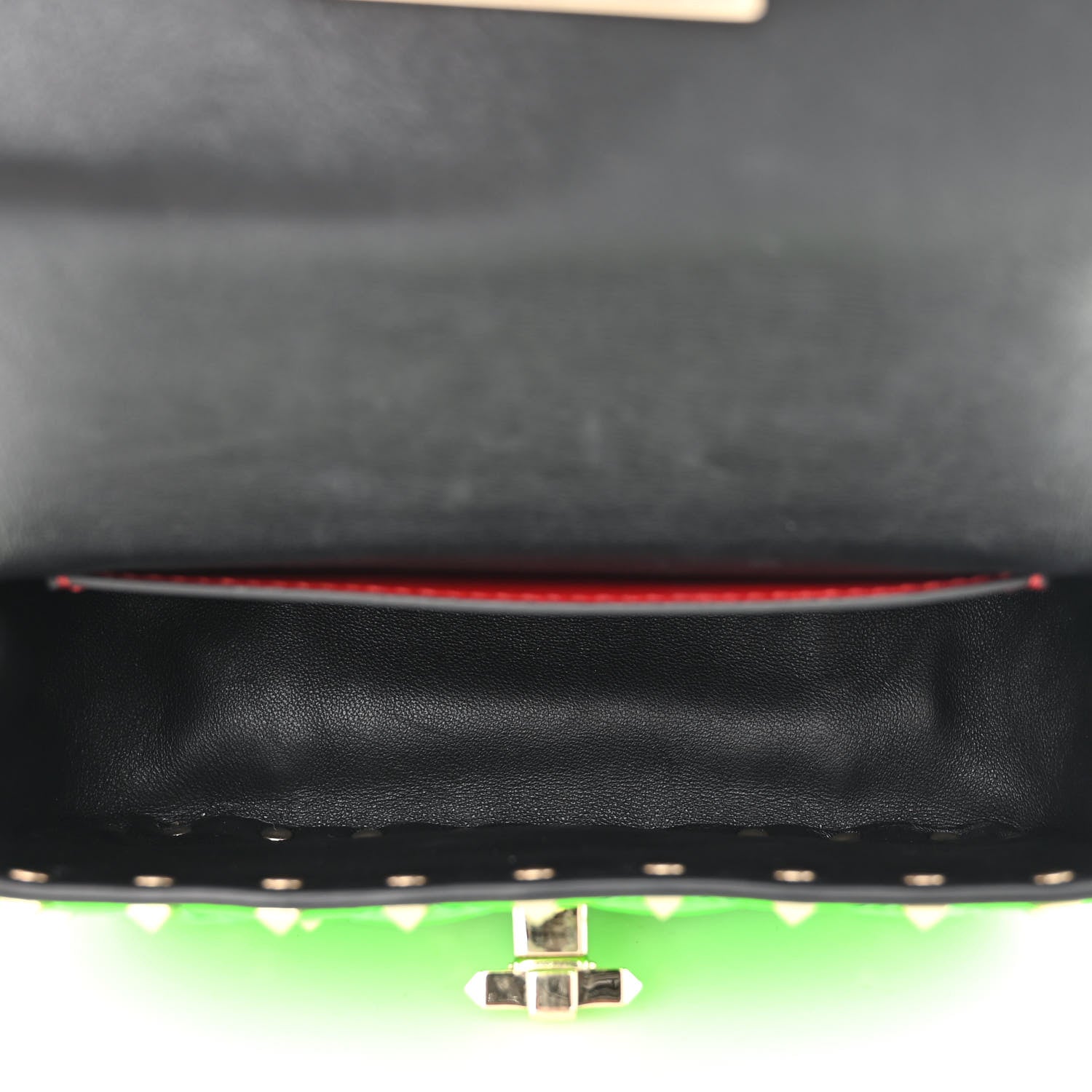 Valentino Garavani Calfskin Mini Rockstud Spike Shoulder Bag Fluo Green 5 of 9