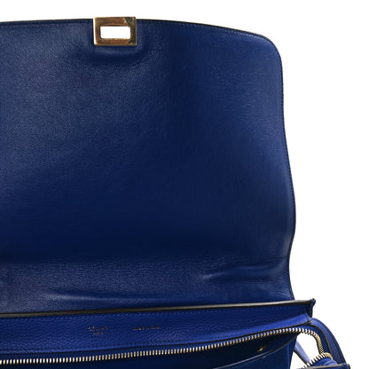 Celine Drummed Calfskin Suede Medium Trapeze Indigo 13 of 14