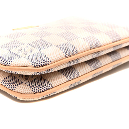 Louis Vuitton Damier Azur Double Zip Pochette 8 of 10