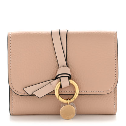 Chloe Grained Calfskin Alphabet Mini Trifold Wallet Cement Pink 1 of 8