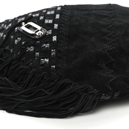 Jimmy Choo Python Suede Fringe Tatum Shopper Tote Black 9 of 9