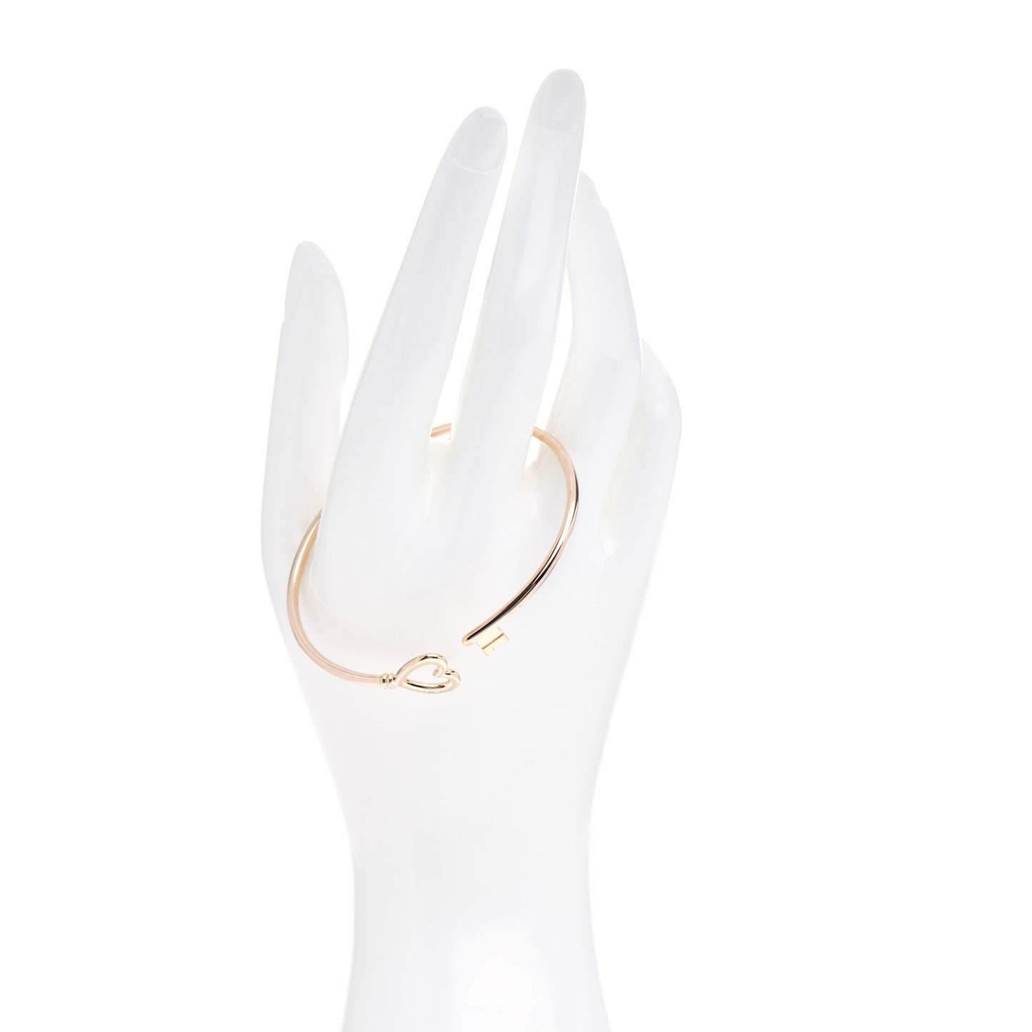 18K Rose Gold Wire Heart Bracelet