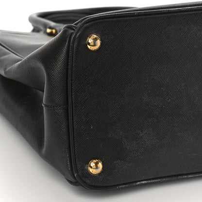 Prada Saffiano Vernice Medium Double Zip Tote Black 7 of 12