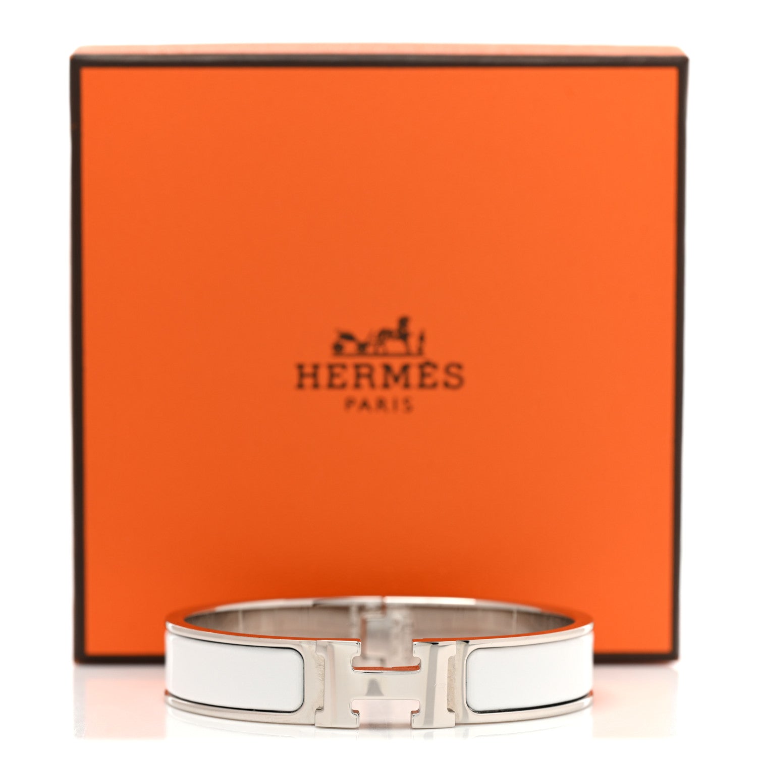 Hermes Enamel Narrow Clic Clac H Bracelet PM White 5 of 5
