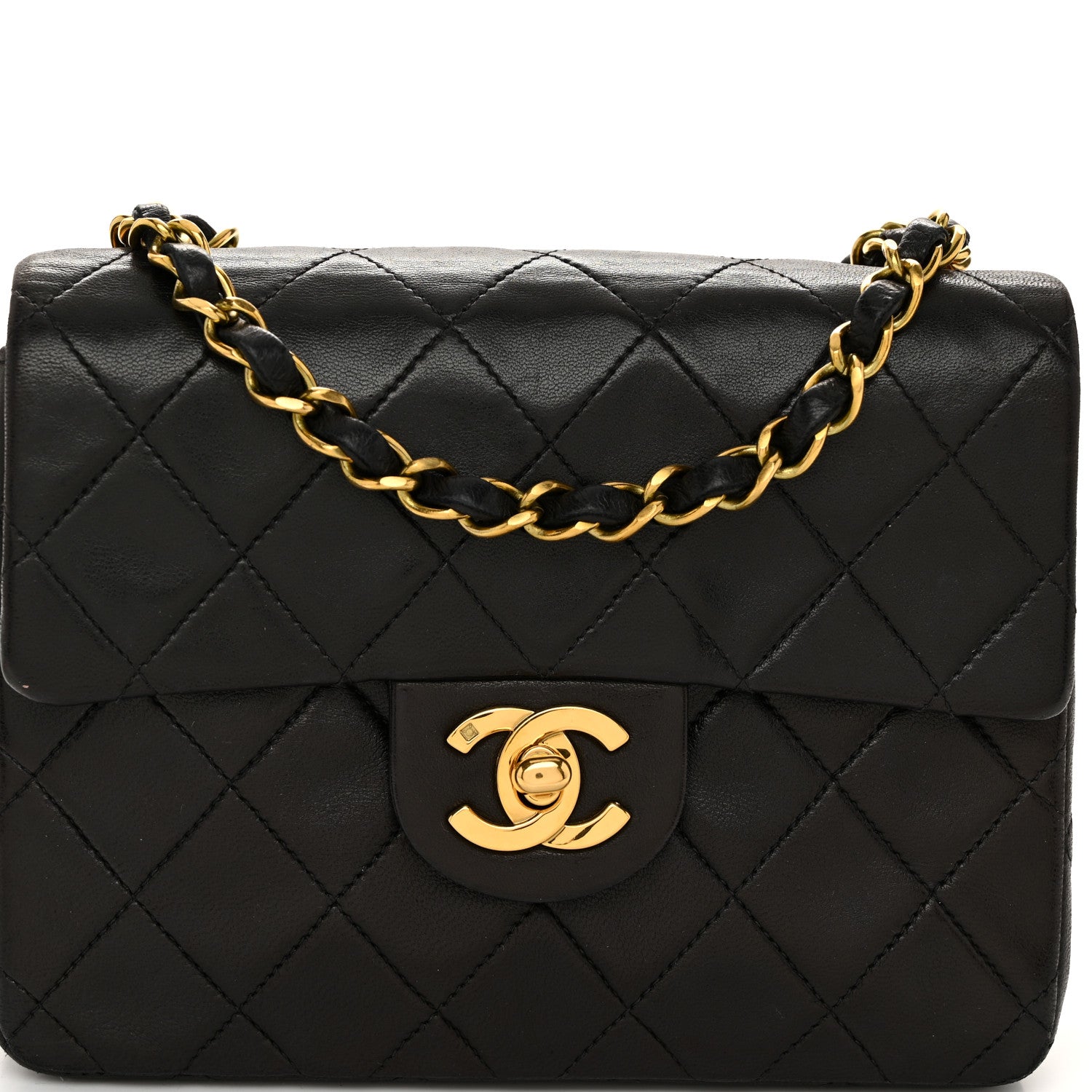 Chanel Lambskin Quilted Mini Square Flap Black 8 of 11