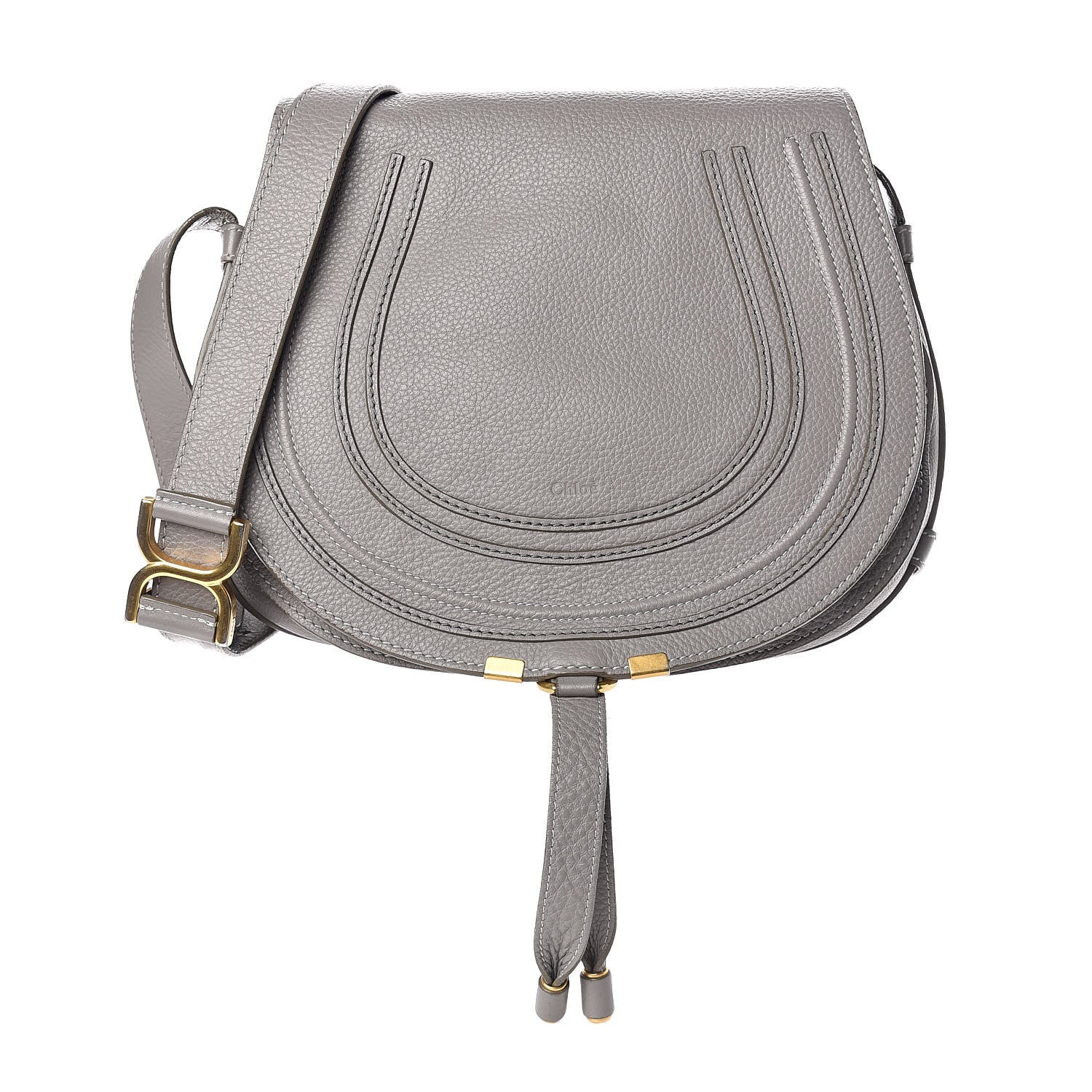 Chloe Calfskin Medium Marcie Round Crossbody Bag Cashmere Grey 1 of 14