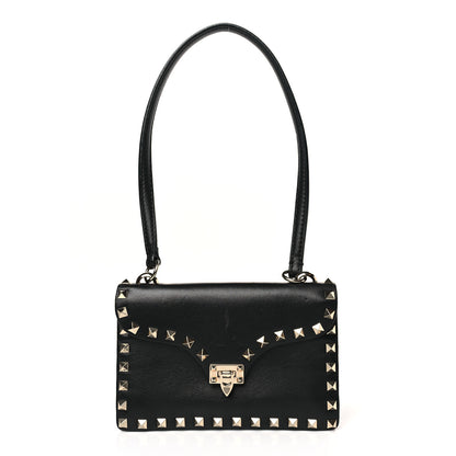 Valentino Garavani Vitello Mini Rockstud Shoulder Flap Bag Black 1 of 9
