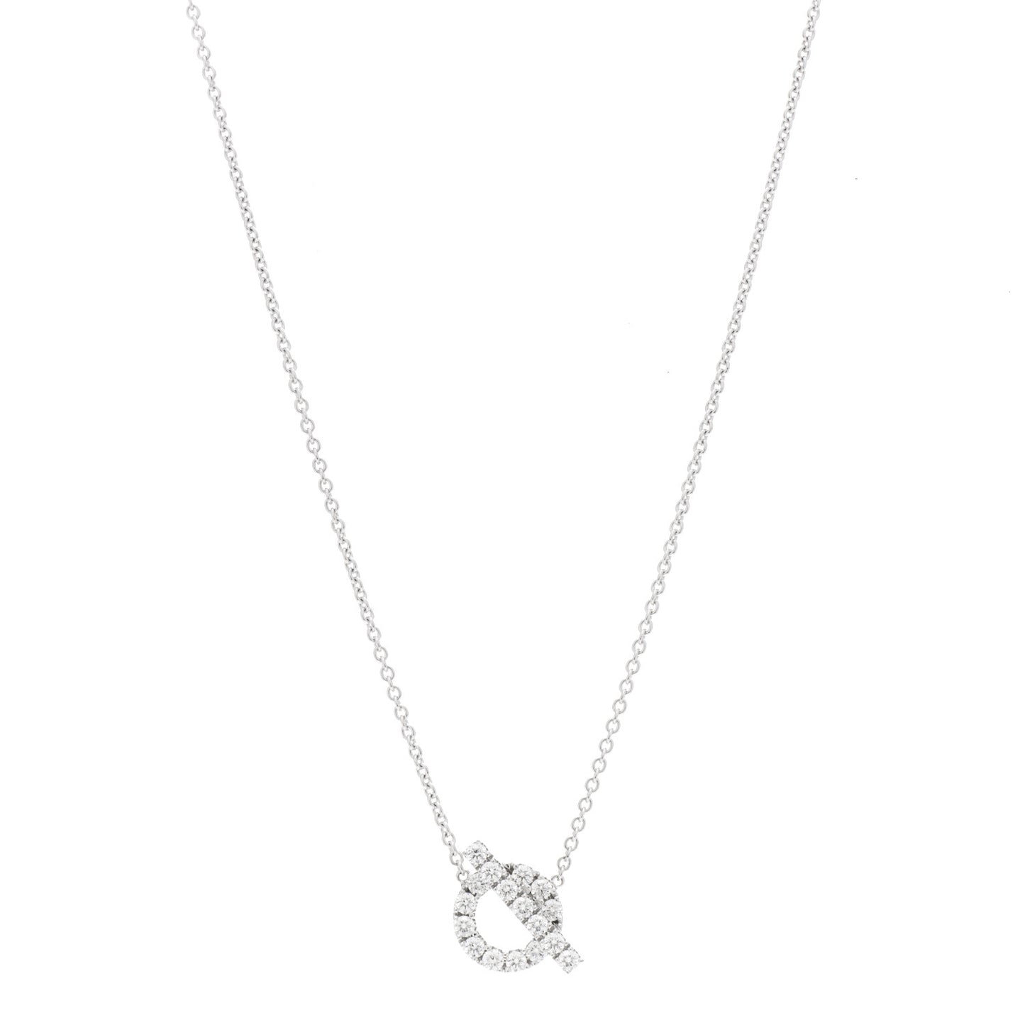 18K White Gold Diamond Finesse Pendant Necklace