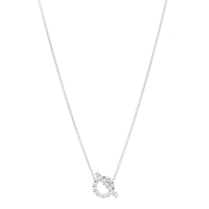 Hermes 18K White Gold Diamond Finesse Pendant Necklace 1 of 4