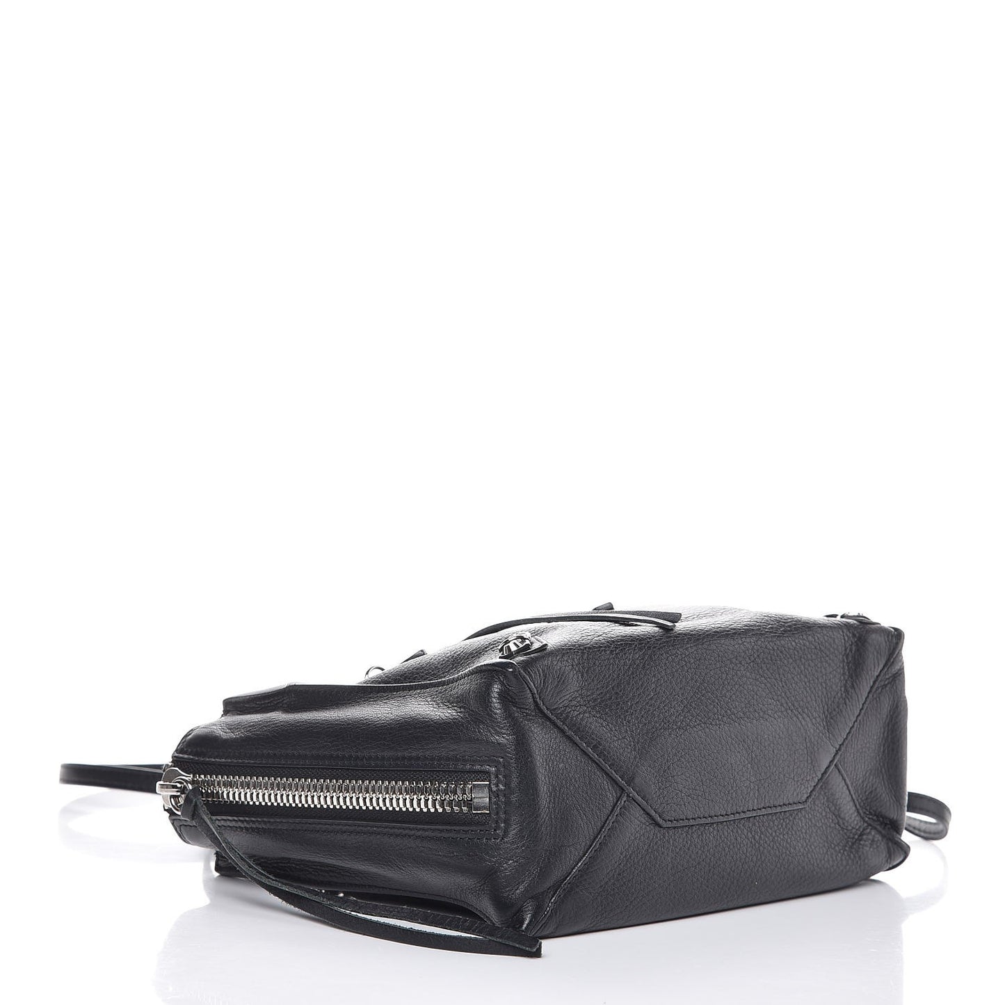 Grained Calfskin Papier Mini A4 Zip Around Tote Black