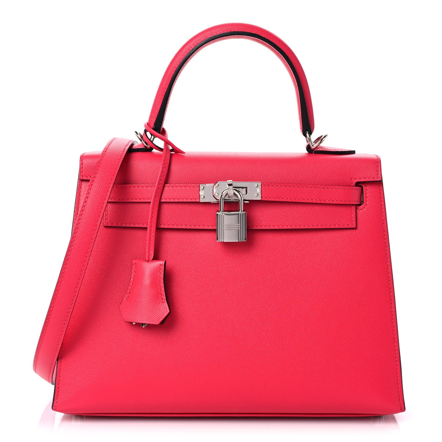 Madame Calfskin Verso Kelly Sellier 25 Rose Extreme Rouge Piment