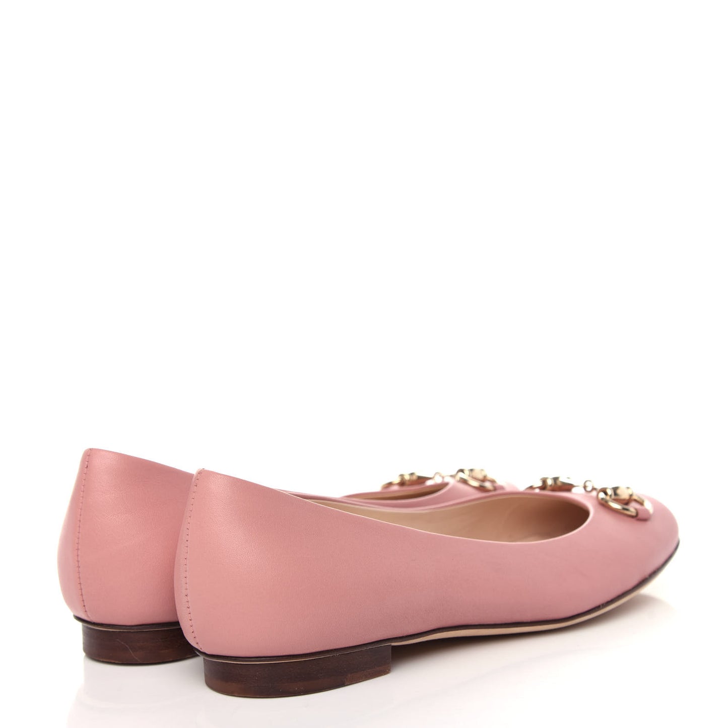 Calfskin Horsebit Ballerina Flats 35.5 Soft Pink