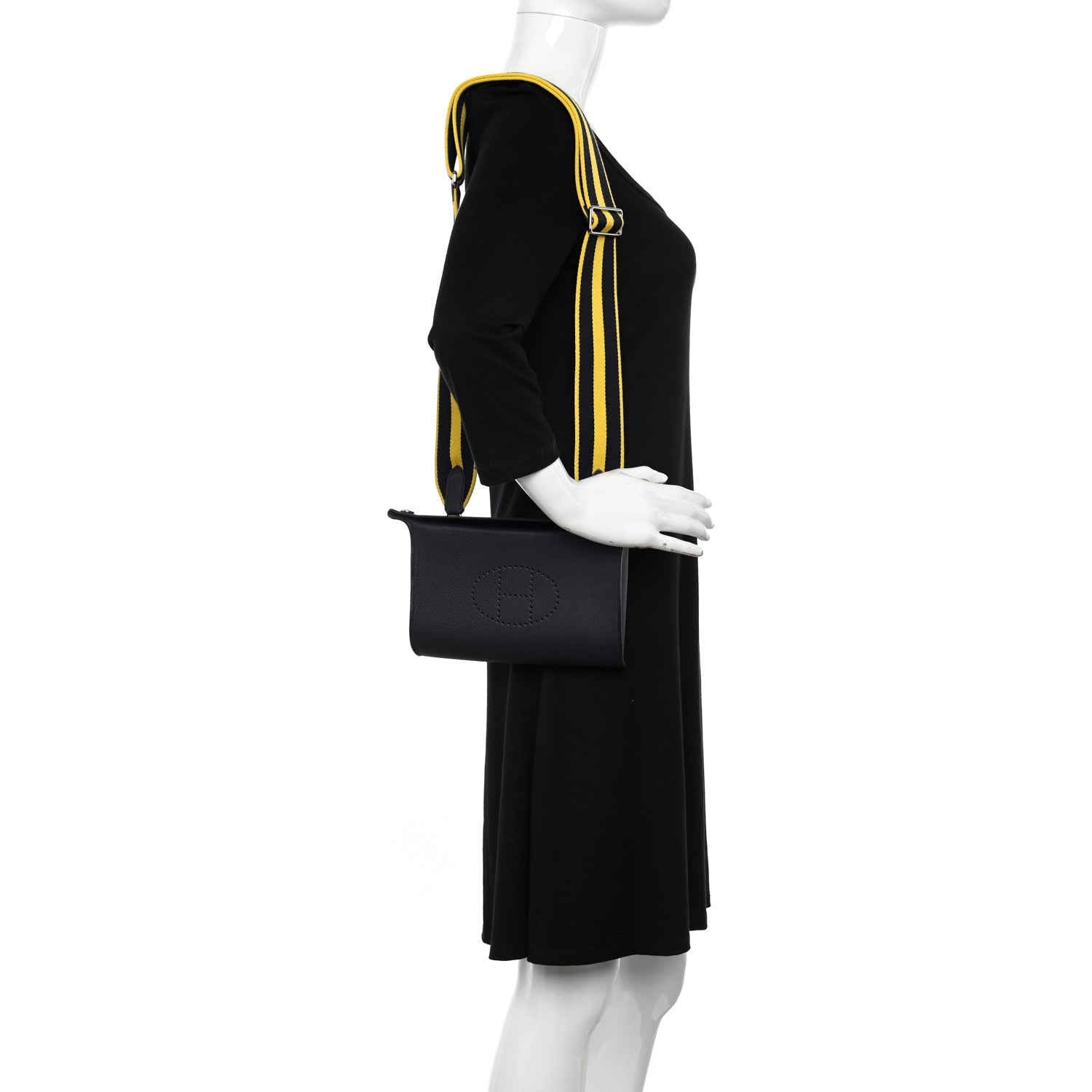 Hermes Togo Videpoches Caban Jaune De Naples Indigo 2 of 8
