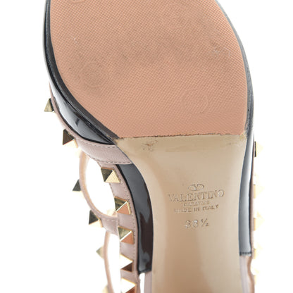 Valentino Garavani Patent Nappa Rockstud Ankle Strap 100mm Pumps 38.5 Black Poudre 12 of 17