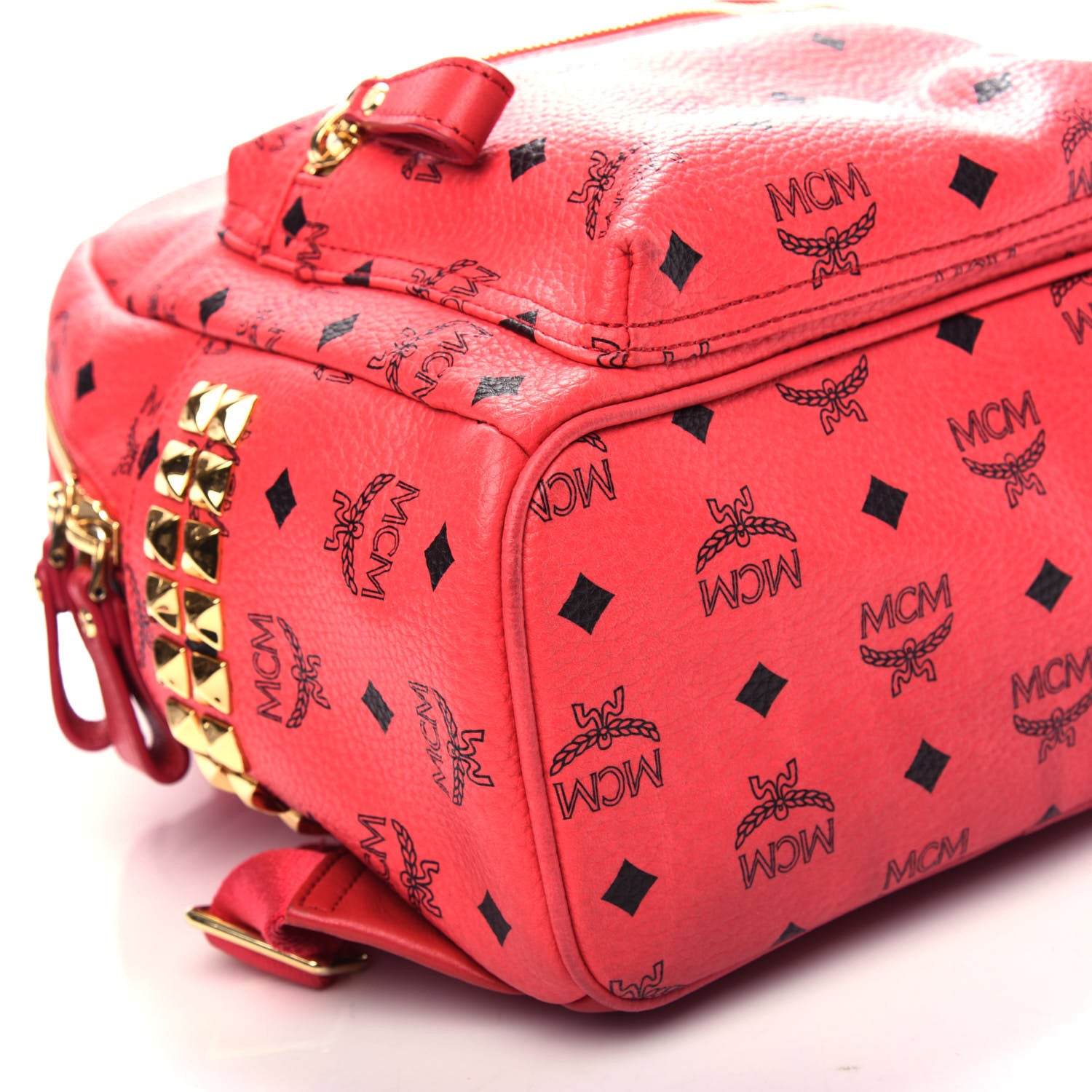 MCM Visetos Side Stud Small Stark Backpack Corail 6 of 7