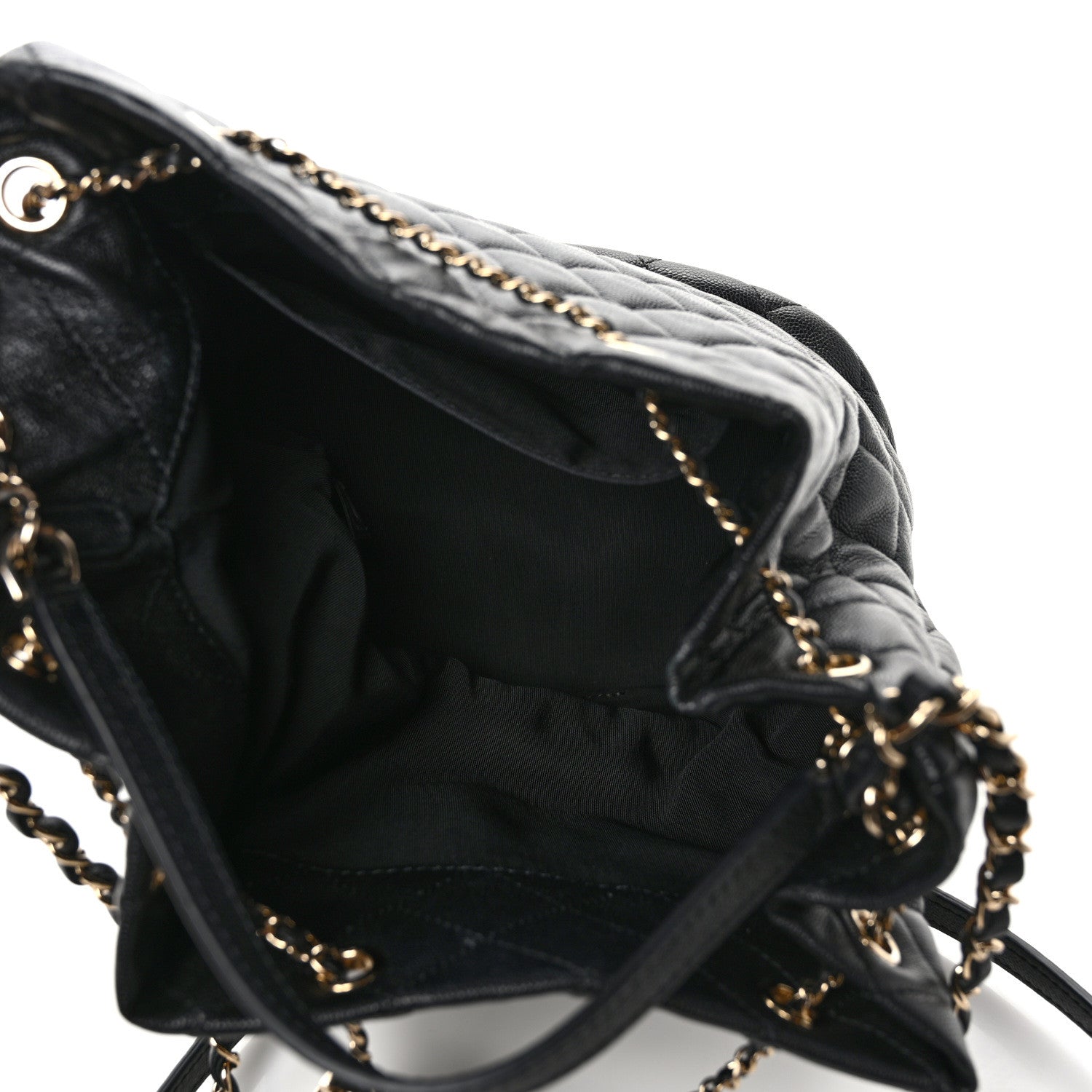 Chanel Caviar Quilted Large Rolled Up Bucket Drawstring Bag Black 5 of 9