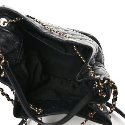Chanel Caviar Quilted Large Rolled Up Bucket Drawstring Bag Black 5 of 9
