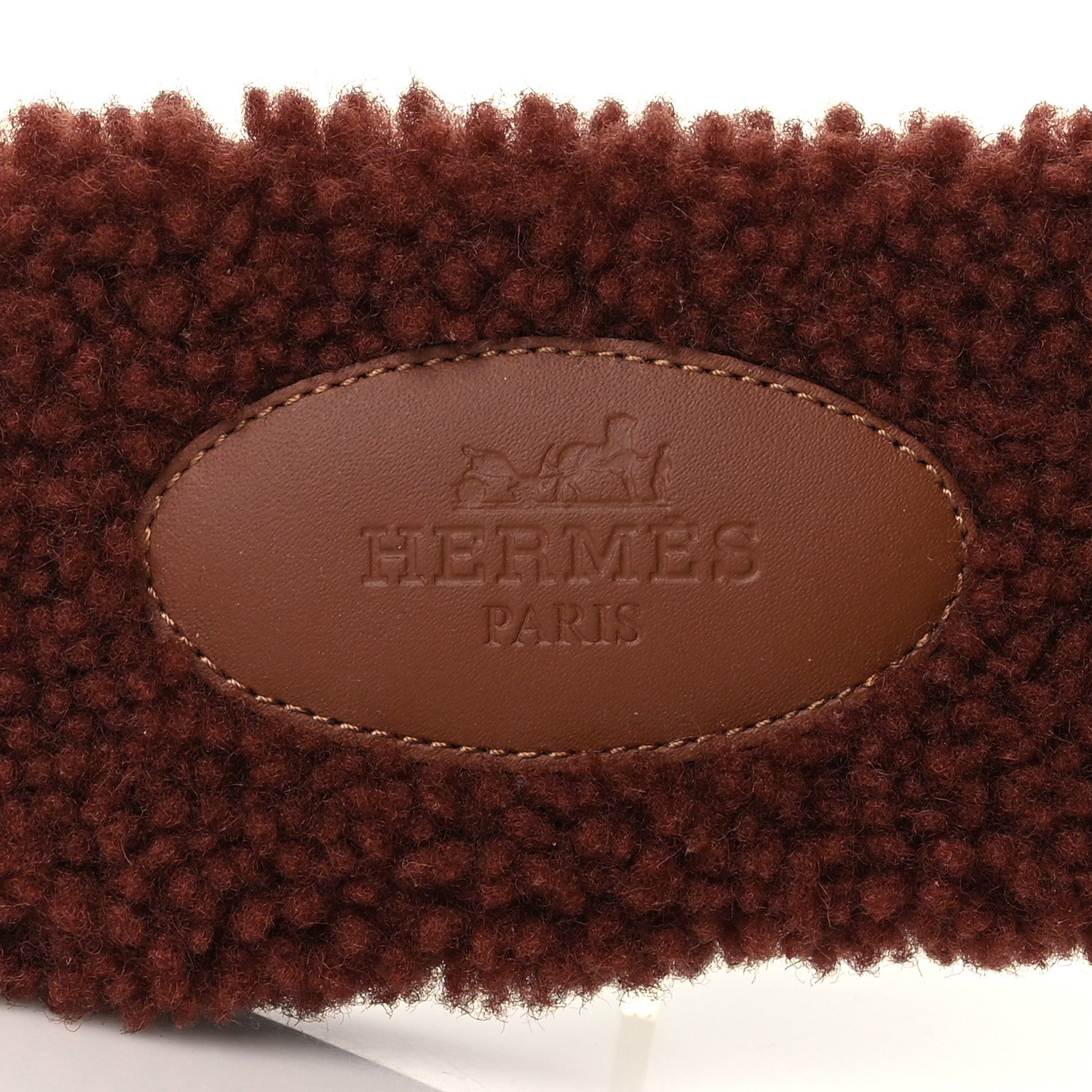 Hermes Woolskin Oran Sandals 38 Cognac 7 of 8
