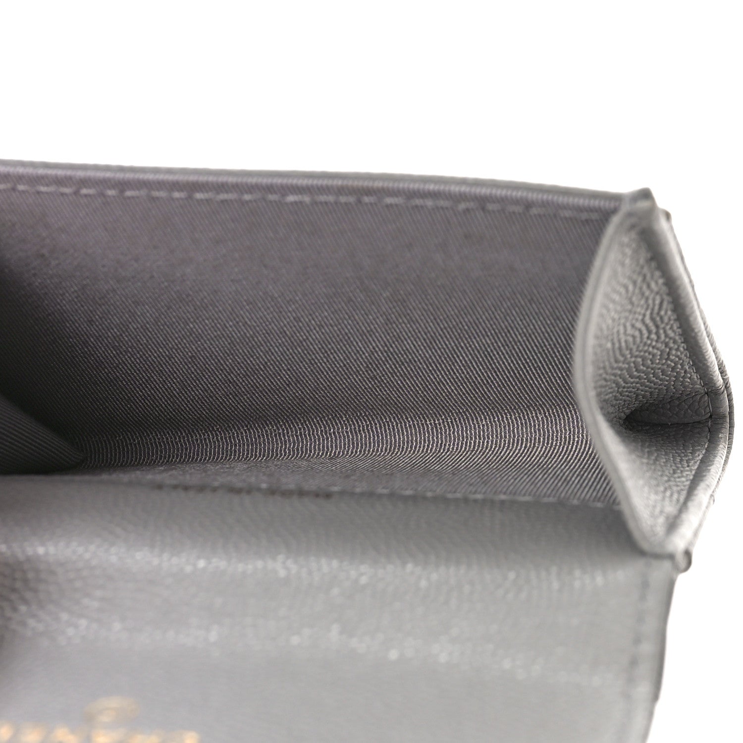 Chanel Caviar Quilted Flap Card Holder Wallet Grey 5 of 10