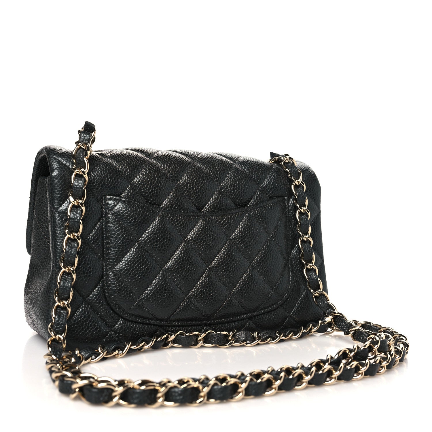 Chanel Metallic Caviar Quilted Mini Rectangular Flap Dark Grey 3 of 11