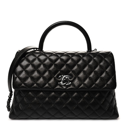 Chanel Caviar Quilted Medium Coco Handle Flap So Black 1 of 11