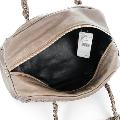Chanel Metallic Goatskin Medium Luxe Ligne Bowler Dark Silver 5 of 7