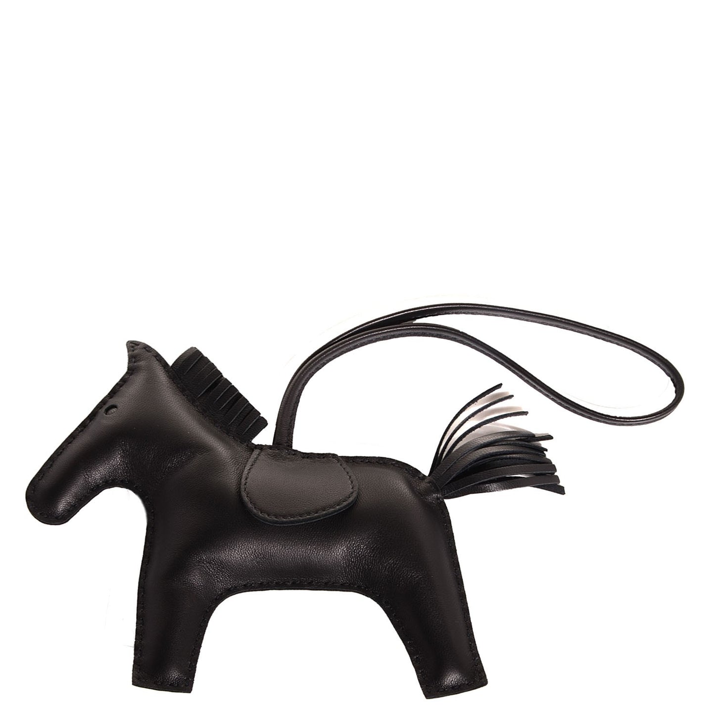 Milo Lambskin Grigri Rodeo Horse Bag Charm GM So Black