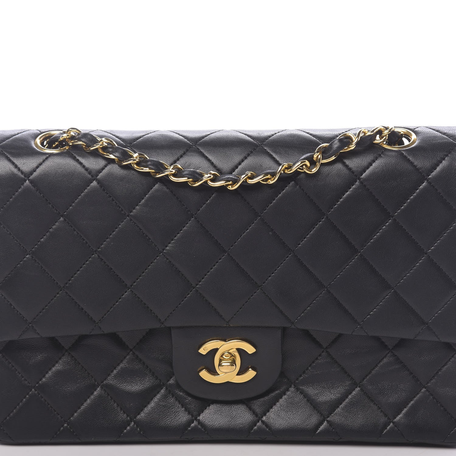 Chanel Lambskin Quilted Medium Double Flap Black 14 of 14