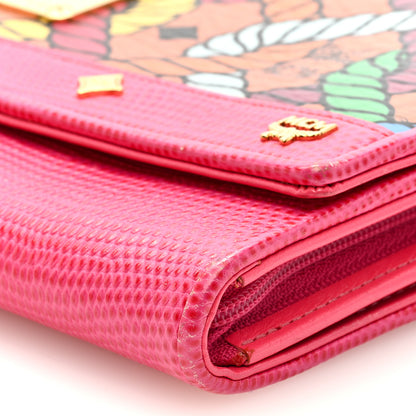 MCM X CRAIG REDMAN Calfskin Lizard Embossed Visetos Wallet On Chain Multicolor 8 of 8