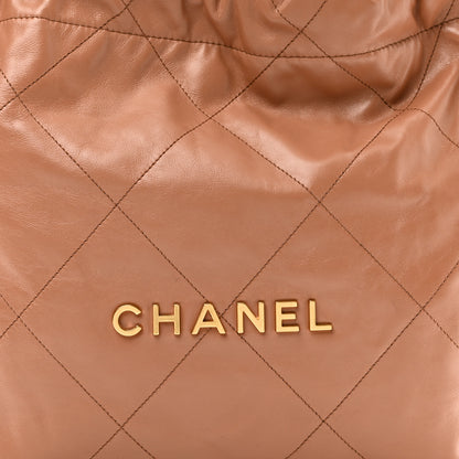 Chanel Shiny Calfskin Quilted Small Chanel 22 Beige 10 of 12