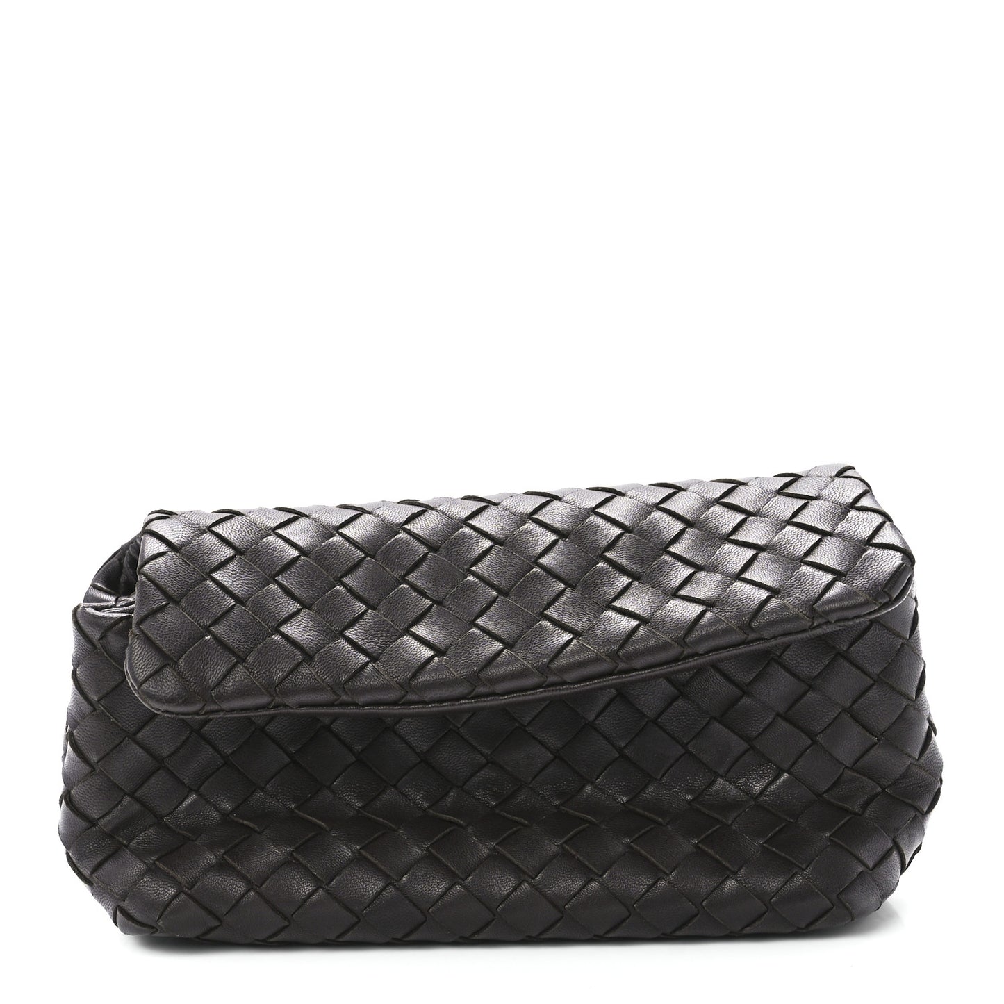 Nappa Intrecciato Flap Clutch Ebano