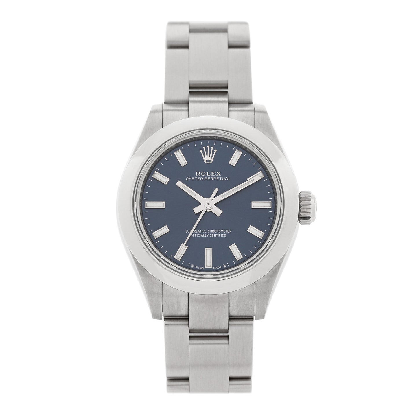 Stainless Steel 28mm Oyster Perpetual Watch Bright Blue 276200