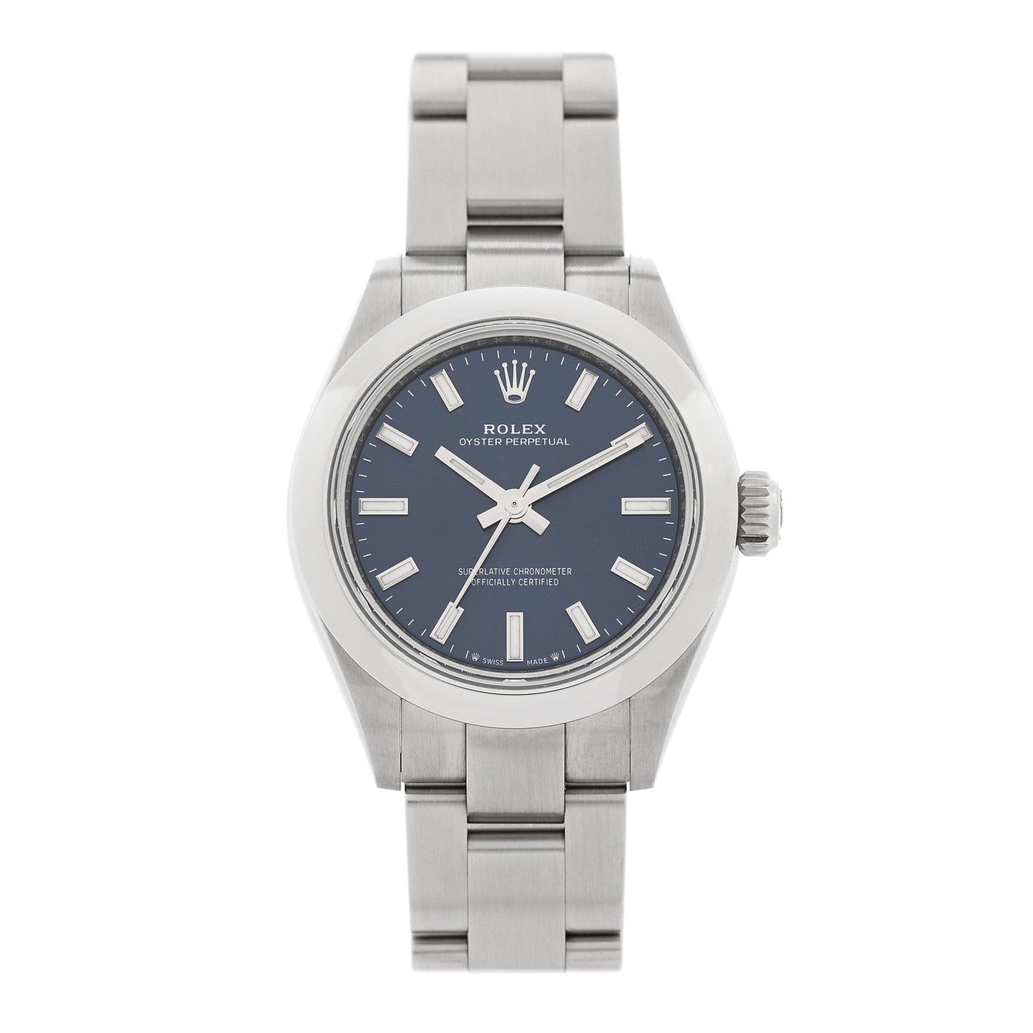 Rolex Stainless Steel 28mm Oyster Perpetual Watch Bright Blue 276200 1 of 5